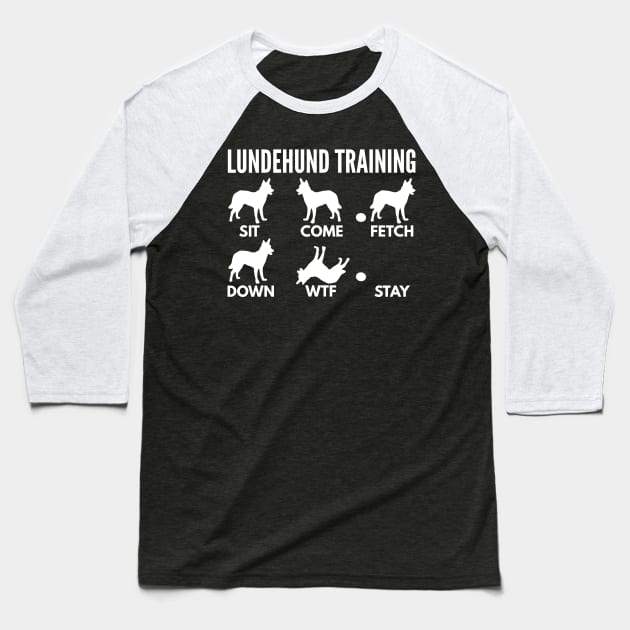 Lundehund Training Norwegian Lundehund Tricks Baseball T-Shirt by DoggyStyles